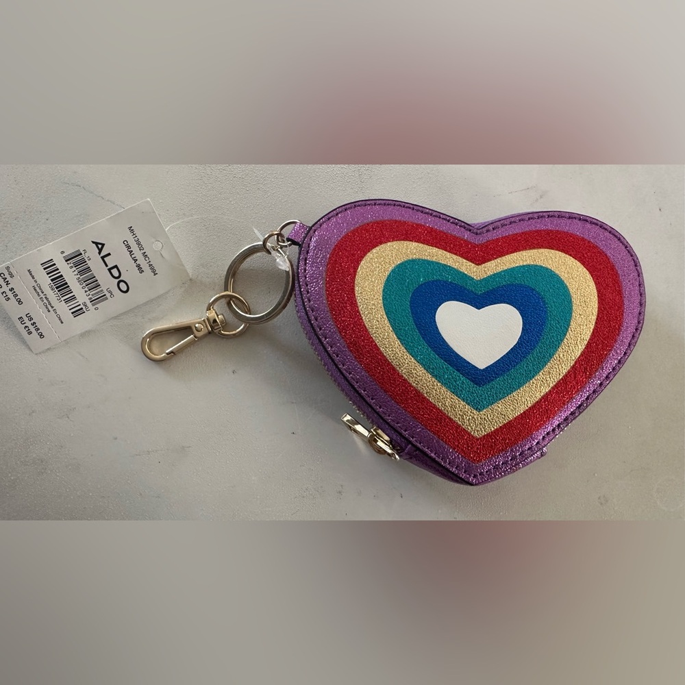 Aldo Multicolor Heart Coin Pouch